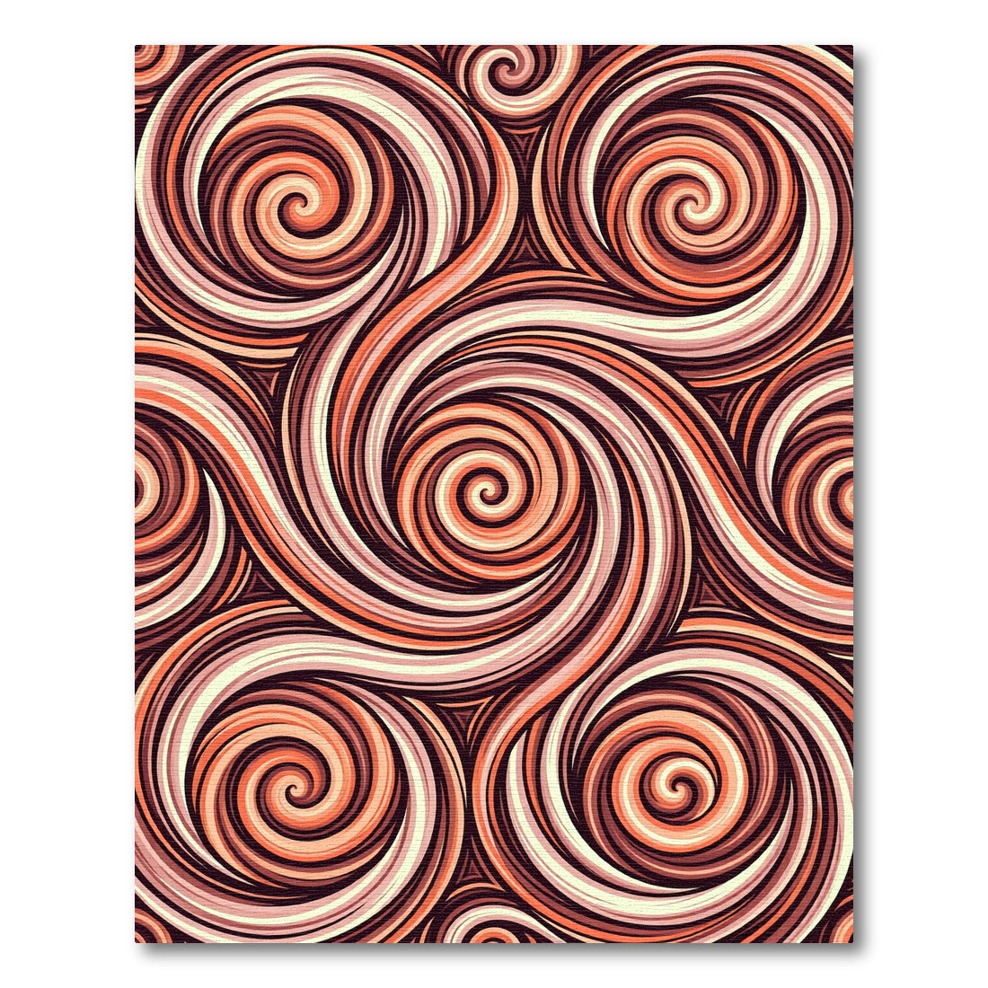 Crimson Swirling Lines Abstract Rug