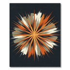Vibrant Orange Burst Radial Art Rug