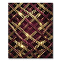 Rich Burgundy Gold Intertwined Lattice Rug