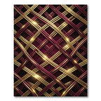 Rich Burgundy Gold Intertwined Lattice Rug
