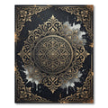 Elegant Gold Ornate Mandala Black Rug