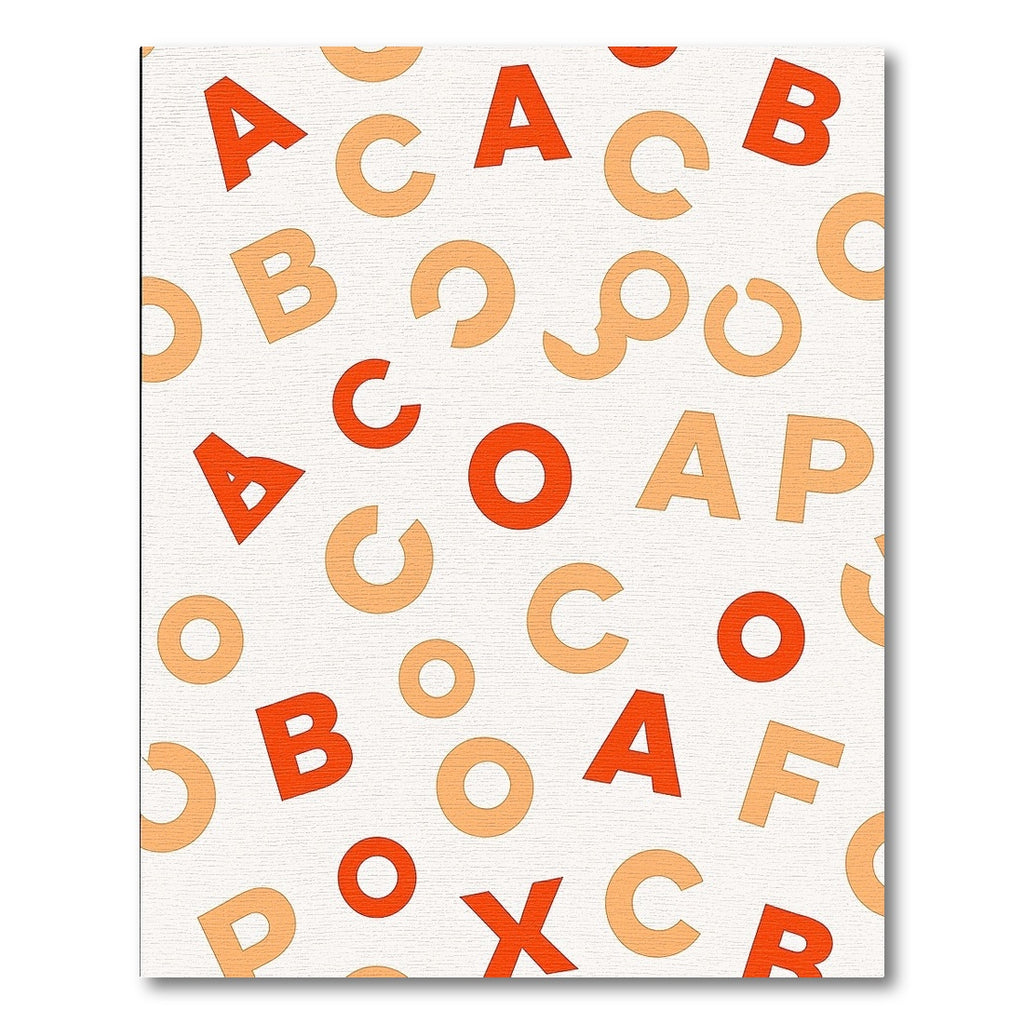 Alphabet Scatter Red Orange Rug