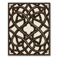 Elegant Dark Brown Interlocking Gilded Trellis Rug