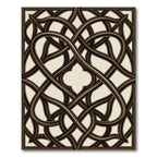 Elegant Dark Brown Interlocking Gilded Trellis Rug
