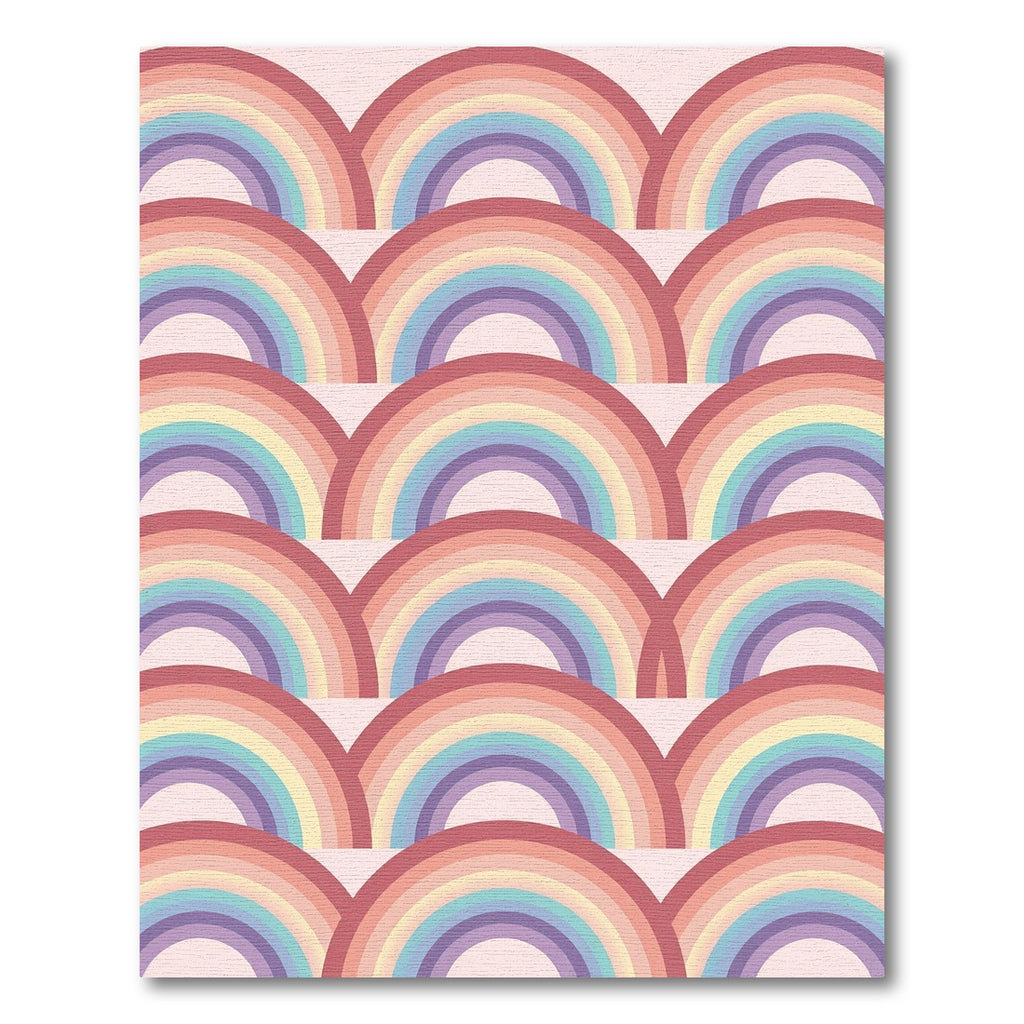 Pastel Rainbow Arc Pattern Rug