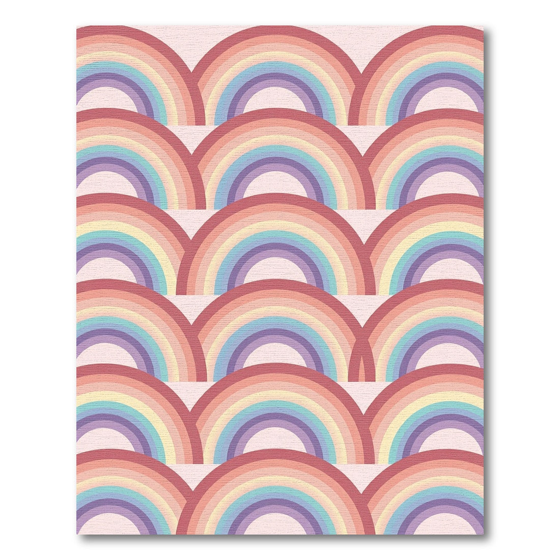 Pastel Rainbow Arc Pattern Rug