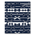 Navy Blue Bow Ribbon Stripe Rug