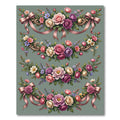 Elegant Blush Rose Garland Floral Arrangement Rug