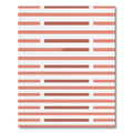 Coral And Terracotta Striped Line Art Rug