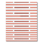 Coral And Terracotta Striped Line Art Rug