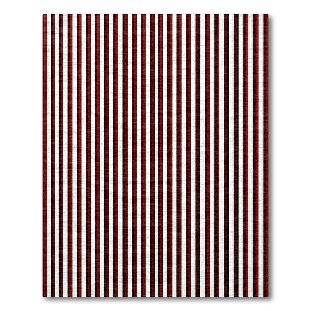 Bold Crimson White Vertical Stripes Rug