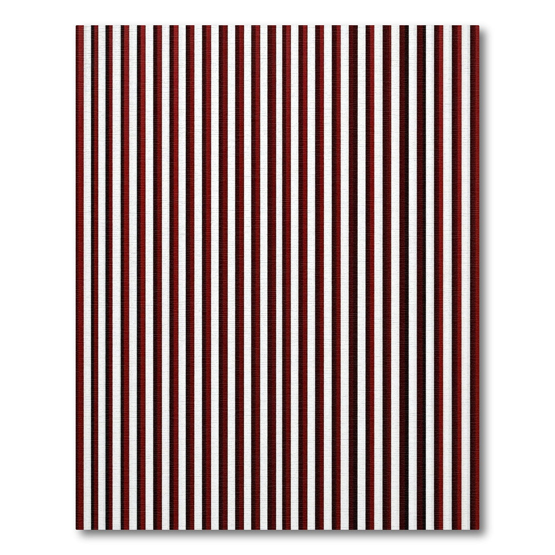 Bold Crimson White Vertical Stripes Rug
