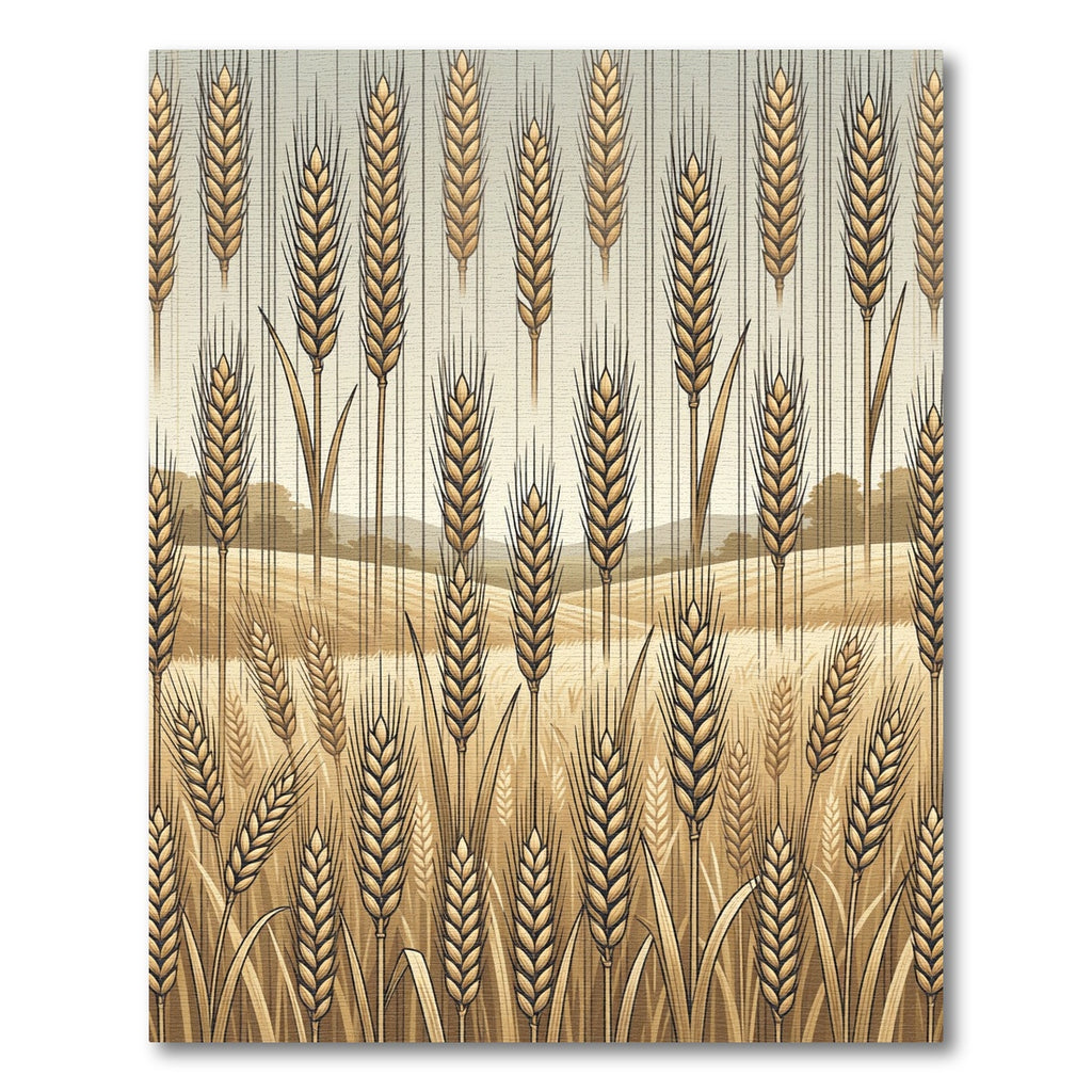 Golden Harvest Wheat Stalks Rug
