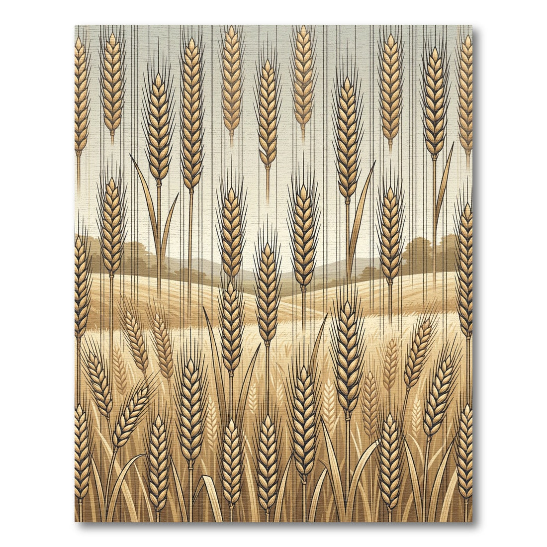 Golden Harvest Wheat Stalks Rug