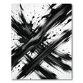 Monochromatic Abstract Black Ink Brush Stroke Rug