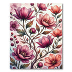 Blush Painted Floral Botanical Art Rug