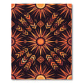 Radial Terracotta Sunburst Geometric Art Rug