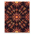 Radial Terracotta Sunburst Geometric Art Rug