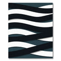Modern Dark Blue White Wave Composition Rug