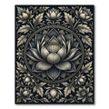 Monochromatic Floral Mandala Lotus Rug