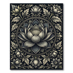 Monochromatic Floral Mandala Lotus Rug