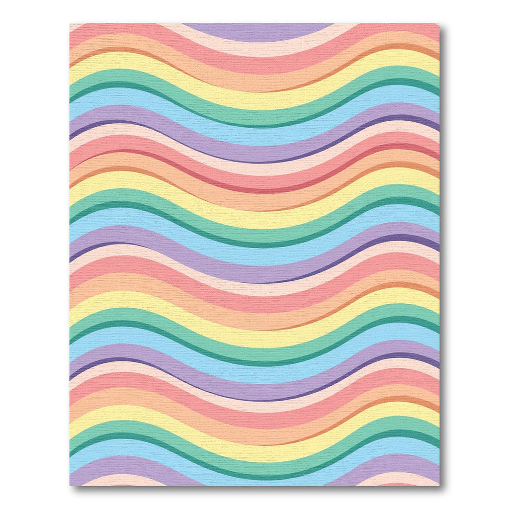 Pastel Rainbow Wavy Stripe Rug