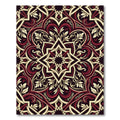 Rich Crimson and Gold Medallion Lattice Rug