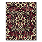 Rich Crimson and Gold Medallion Lattice Rug