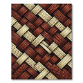 Woven Corduroy Texture Red Cream Rug