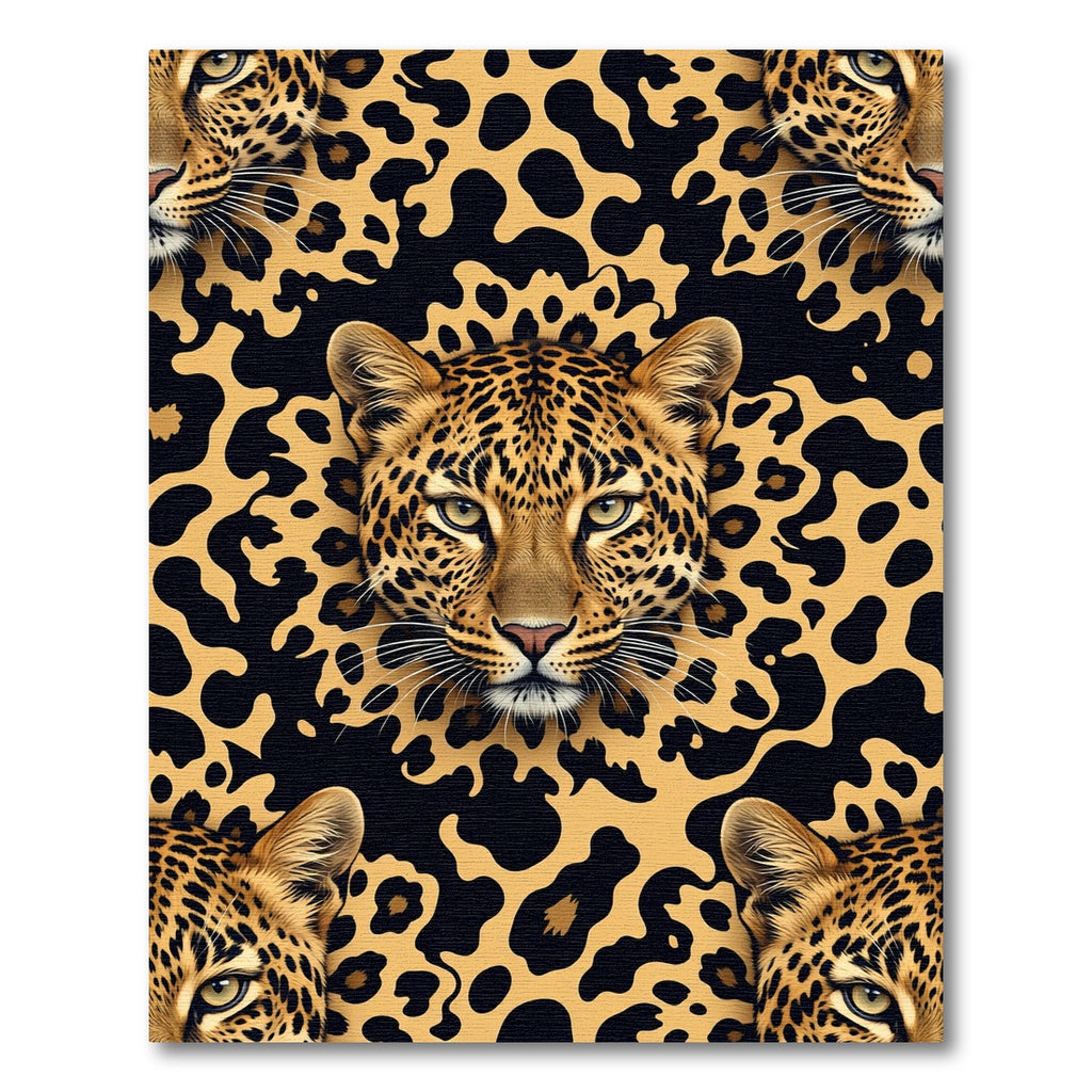 Bold Golden Leopard Spotted Animal Rug