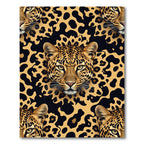 Bold Golden Leopard Spotted Animal Rug