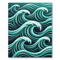 Serene Teal Flowing Ocean Wave Rug