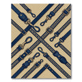 Navy Geometric Braided Strap Grid Rug