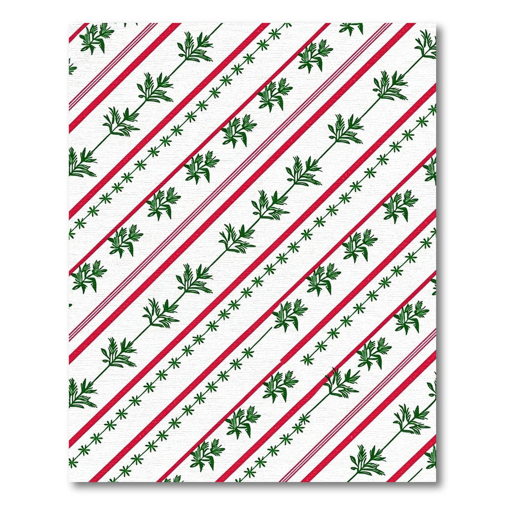 Red Green Diagonal Leaf Stripe Rug