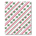 Red Green Diagonal Leaf Stripe Rug