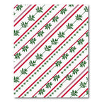 Red Green Diagonal Leaf Stripe Rug