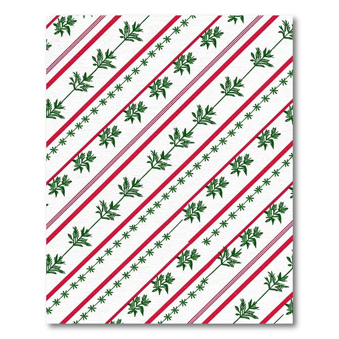 Red Green Diagonal Leaf Stripe Rug