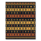 Earthy Ochre Geometric Tribal Stripe Rug
