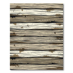 Distressed Wood Grain Horizontal Stripes Rug