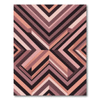 Modern Geometric Blush and Charcoal Angular Rug