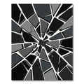 Monochrome Geometric Shattered Glass Fragment Rug