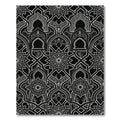 Black White Medallion Archway Pattern Rug