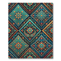 Intricate Teal Gold Paisley Medallion Rug