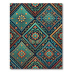 Intricate Teal Gold Paisley Medallion Rug
