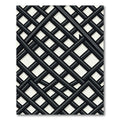 Sophisticated Black and White Lattice Grid Rug