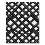 Sophisticated Black and White Lattice Grid Rug