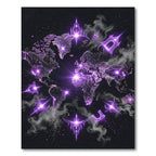 Glowing Cosmic Purple World Map Nebula Rug