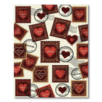 Vintage Valentine Heart Postmark Rug