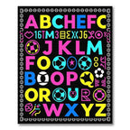 Vibrant Alphabet Soccer Balls Collection Rug