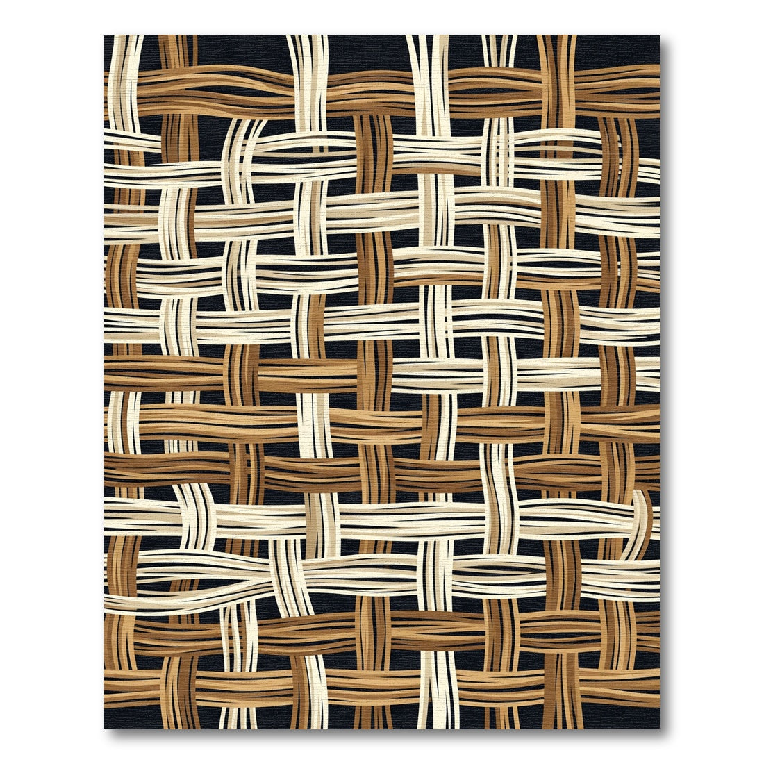 Woven Earth Tone Lattice Rug